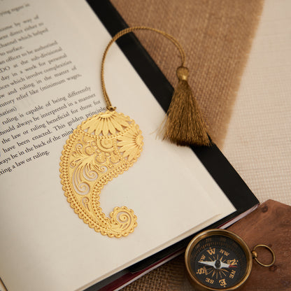Brass Paisley Design Bookmark