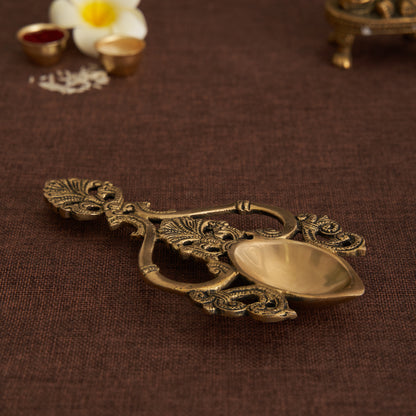 Ahuti Brass Pooja Havan Chammach/Spoon/Harathi Deepak